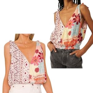 Free People Tied To You Surplice Blouson Tank Top